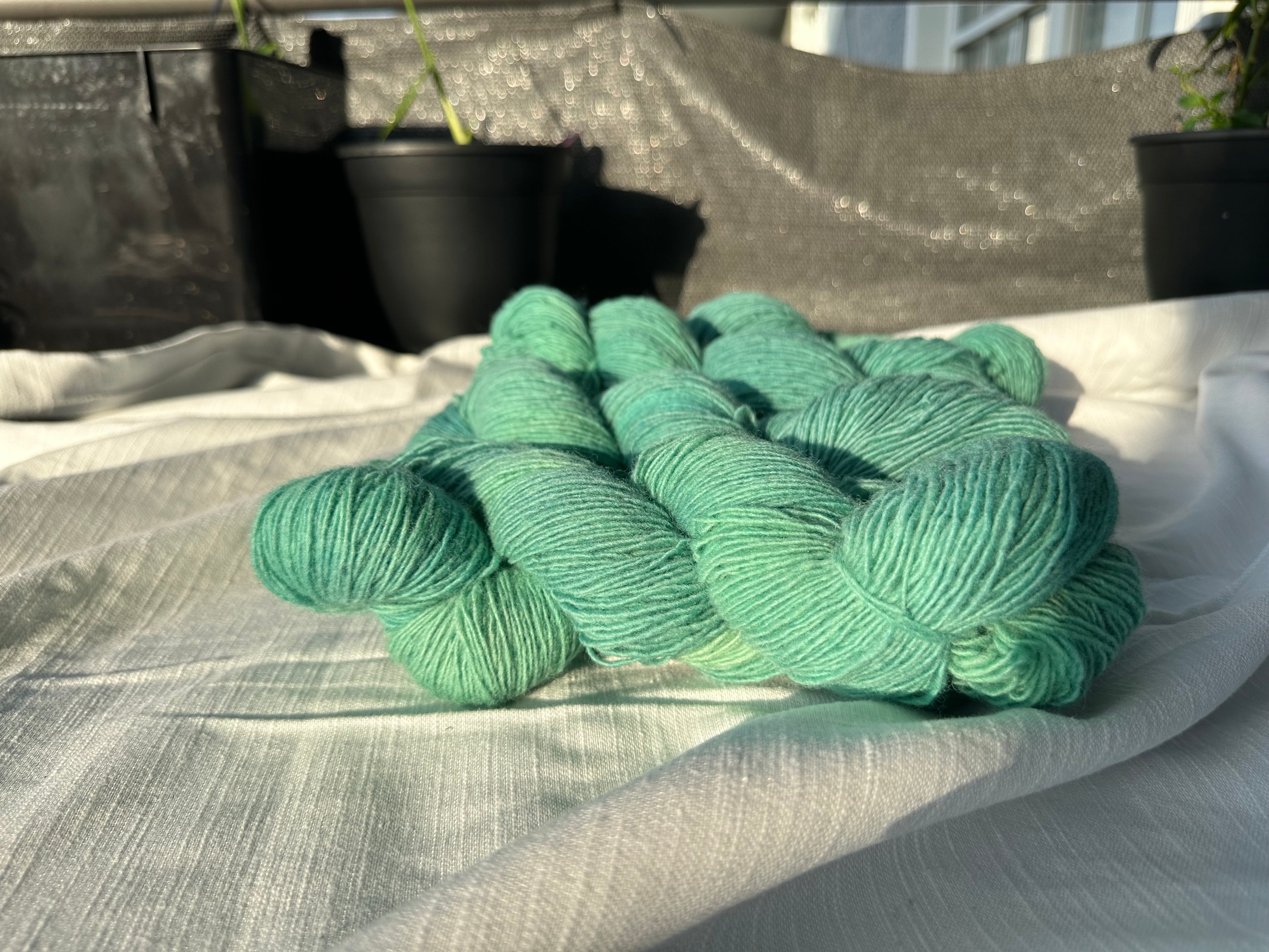 Teal Blue Hand Dyed Yarn
