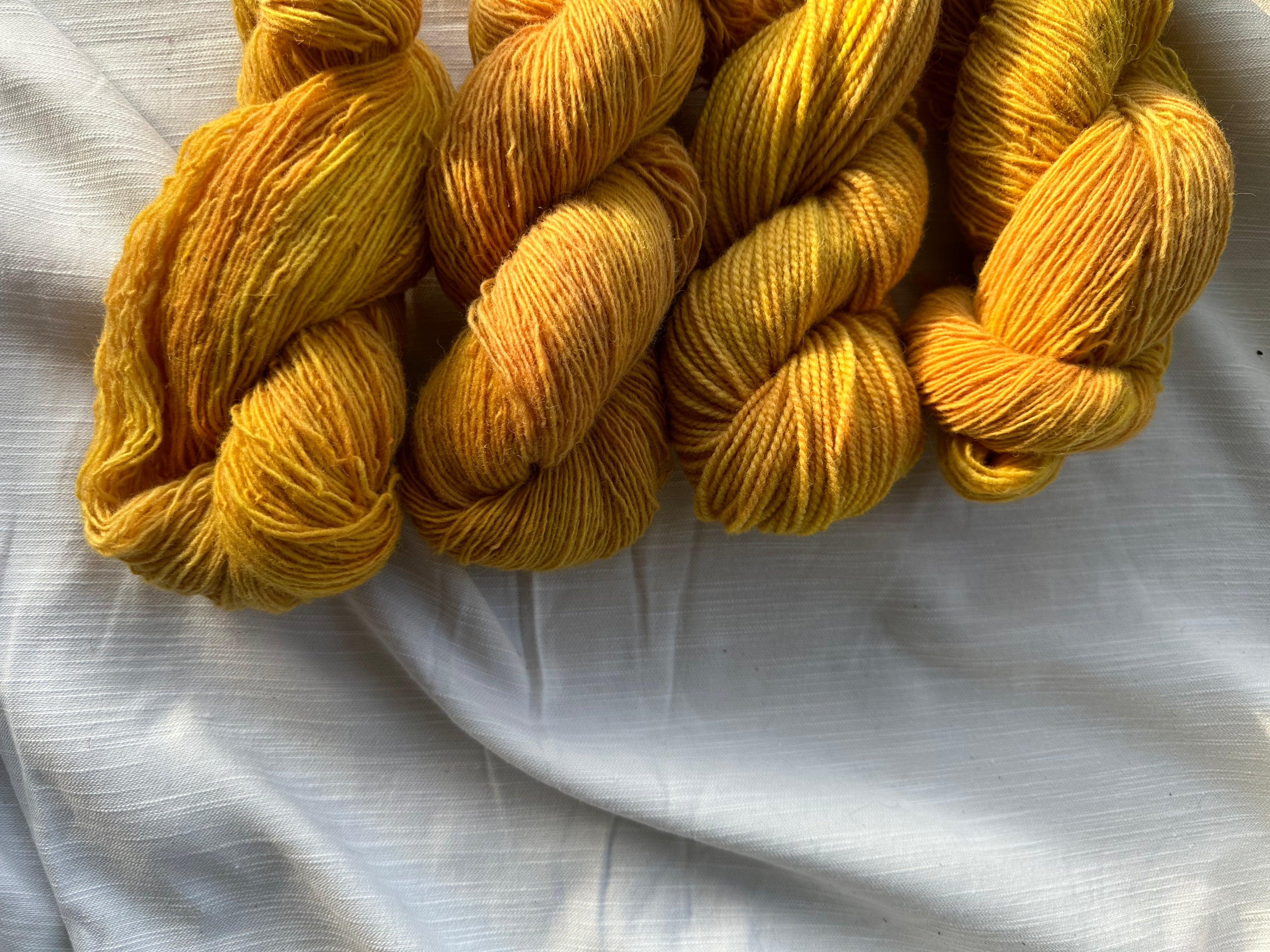 Hand-Dyed Yarn-Bee Pollen Yellow