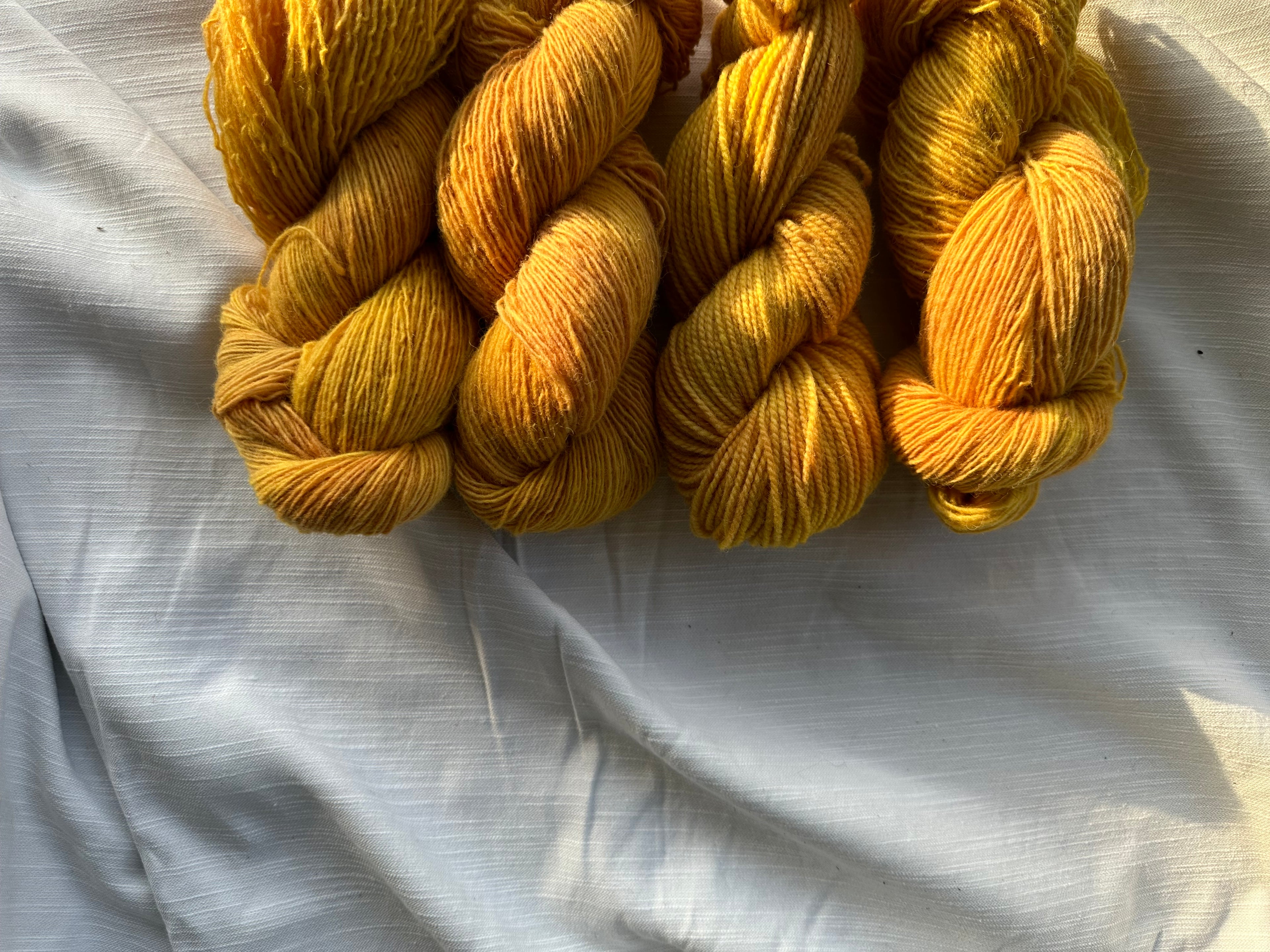 Hand-Dyed Yarn-Bee Pollen Yellow